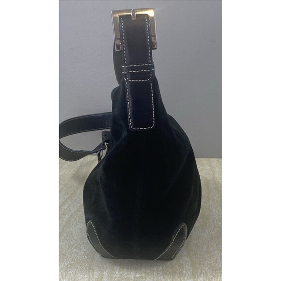 Preston & York Black Genuine Suede Crossbody/ Shoulder Handbag - Picture 3 of 11